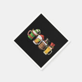 サンタビールを飲むメリークリスマスビール スタンダードカクテルナプキン (角)