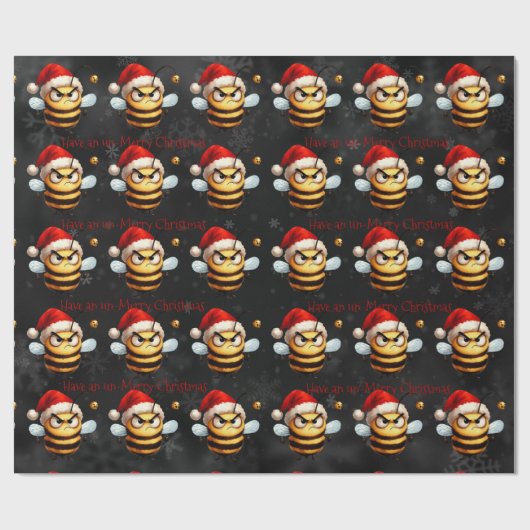 サンタビー怒はクリスマスが楽しくないおもしろい ラッピングペーパー (フラット)