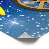 サンタビ飛んでいるプレーンのポスター ポスター (角)