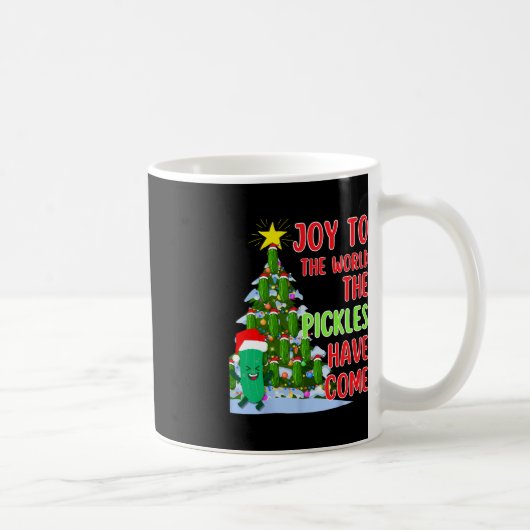 サンタピッククリスマスツリーライトズおもしろいピックギフト コーヒーマグカップ (右)