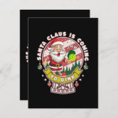 サンタピックボールおもしろいクリスマスサンタ エンクロージャーカード (正面/裏面)