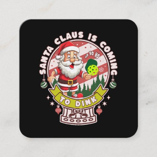 サンタピックボールおもしろいクリスマスサンタ スクエア名刺 (正面)