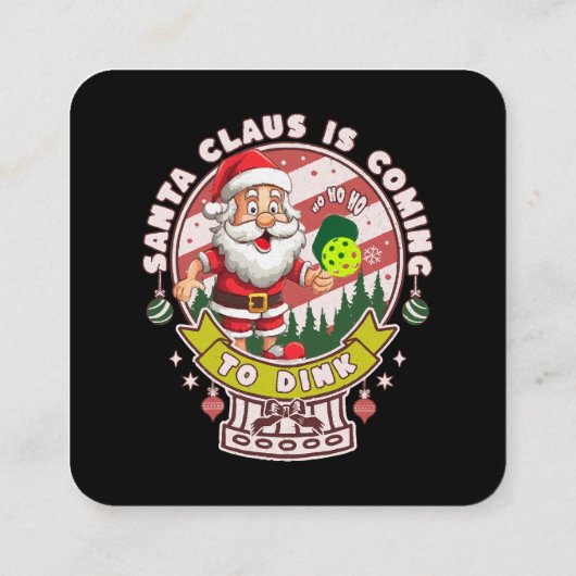 サンタピックボールおもしろいクリスマスサンタ スクエア名刺 (裏面)