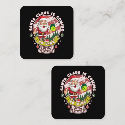 サンタピックボールおもしろいクリスマスサンタ スクエア名刺 (正面/裏面)
