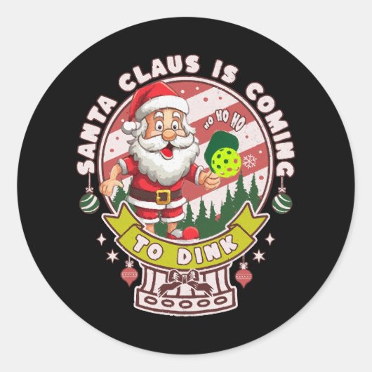 サンタピックボールおもしろいクリスマスサンタ ラウンドシール (正面)
