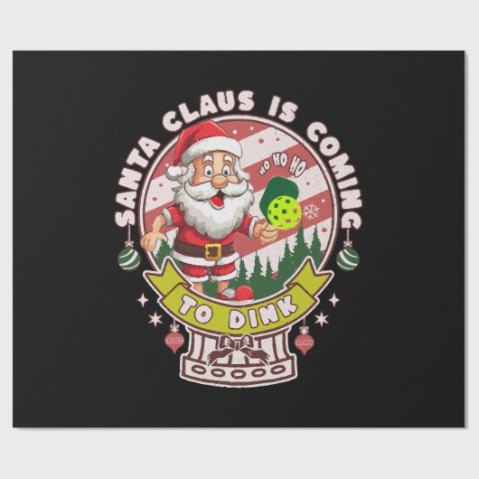 サンタピックボールおもしろいクリスマスサンタ ラッピングペーパー (フラット)