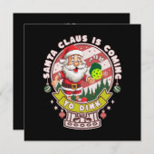 サンタピックボールおもしろいクリスマスサンタ 招待状 (正面/裏面)