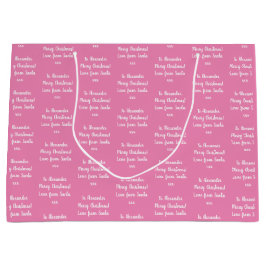 サンタピンクのクリスマスから愛の名前 ラージペーパーバッグ