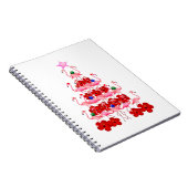 サンタピンクのフラミンゴのクリスマスツリー ノートブック (右側)