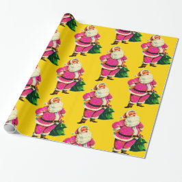 サンタピンククリスマスデライト2 ラッピングペーパー