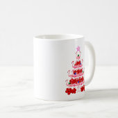 サンタピンクフラミンゴクリスマスツリー コーヒーマグカップ (正面右)