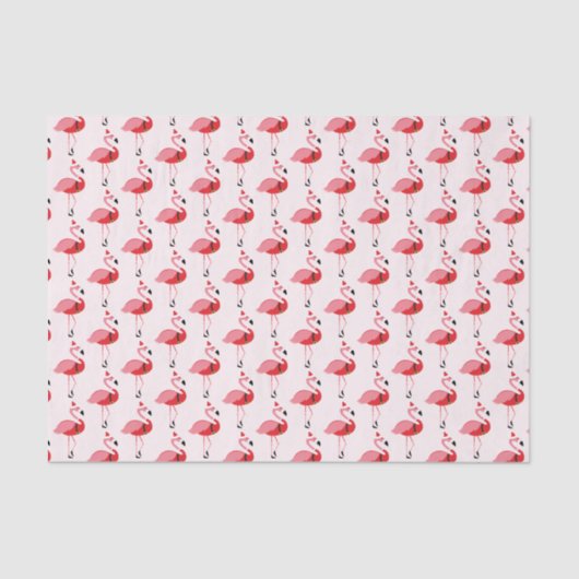 サンタピンクフラミンゴクリスマスホリデーパターン 薄葉紙 (正面)