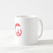 サンタピースのサインHo Ho HoとSanta Hat コーヒーマグカップ (正面右)