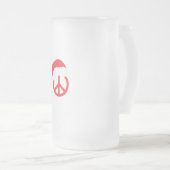 サンタピースのサインHo Ho HoとSanta Hat フロストグラスビールジョッキ (正面右)