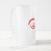 サンタピースのサインHo Ho HoとSanta Hat フロストグラスビールジョッキ (正面左)