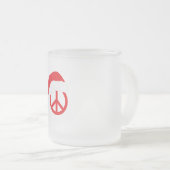 サンタピースのサインHo Ho HoとSanta Hat フロストグラスマグカップ (正面右)