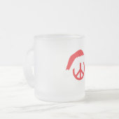 サンタピースのサインHo Ho HoとSanta Hat フロストグラスマグカップ (正面左)