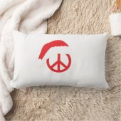 サンタピースのサインHo Ho HoとSanta Hat ランバークッション (ブランケット)