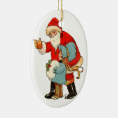サンタファッションドと女の子の旧クリスマス セラミックオーナメント (右)