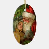 サンタファッションドと子ども セラミックオーナメント (右)