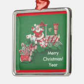 サンタファッションドキャンディートレイン メタルオーナメント (左)