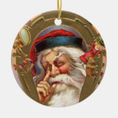 サンタファッションドクリスマスオーナメント セラミックオーナメント (正面)