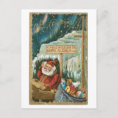 サンタファッションドズの家の古いクリスマス シーズンポストカード (正面)