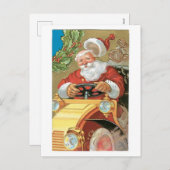 サンタファッションドライディングヴィンテージカー シーズンポストカード (正面/裏面)