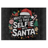 サンタファミリーのクリスマスと自撮りする可能性が高い カッティングボード (正面)