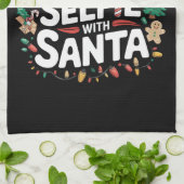 サンタファミリーのクリスマスと自撮りする可能性が高い キッチンタオル (折り畳み)