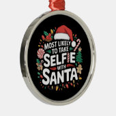 サンタファミリーのクリスマスと自撮りする可能性が高い メタルオーナメント (右)
