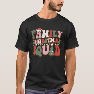 サンタファミリークリスマススクワッドマッチングパジャマスレーター Tシャツ