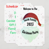 サンタファミリークリスマスパーティホリデー予定 シーズンカード (正面/裏面)