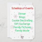 サンタファミリークリスマスパーティ休暇予定 シーズンカード (裏面)