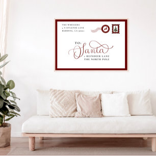 サンタファミリークリスマスホリデーポスターへの手紙 ポスター