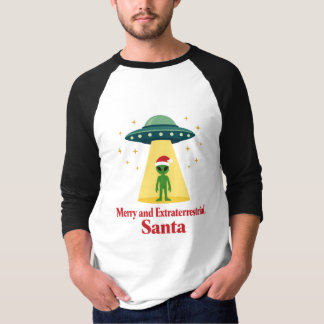 サンタファン必見!ヴィンテージSFエイリアンクリスマスUFO Tシャツ
