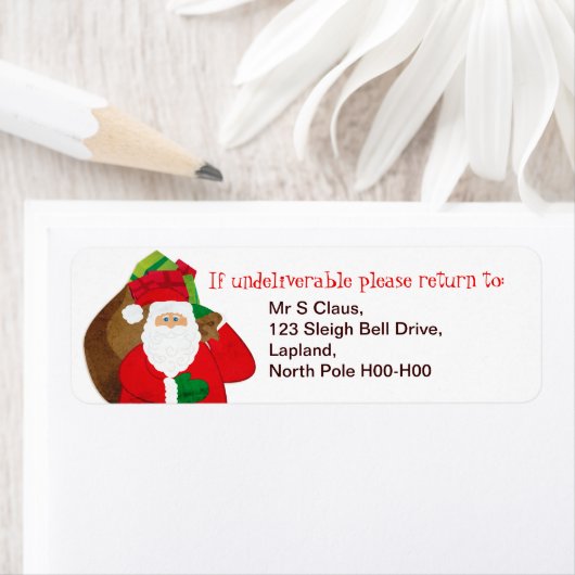 サンタファーザークリスマスプレゼント差出人住所ラベル ラベル (インサイチュ)