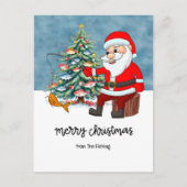 サンタフィッシュと一緒に過ごす釣り愛好家のクリスマス休暇 シーズンポストカード (正面)
