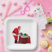 サンタフィリングギフトサックス紙プレート ペーパープレート (パーティー)