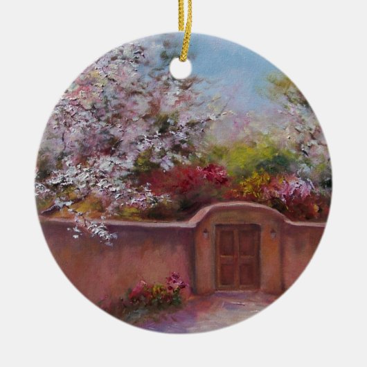 サンタフェのアーチ道 セラミックオーナメント (正面)