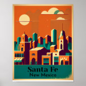 サンタフェのミニマル主義キュービストアート ポスター (正面)