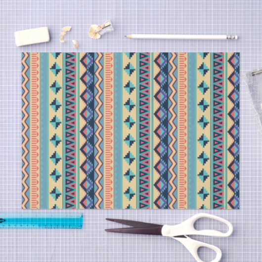 サンタフェの日没の種族の敷物パターン 薄葉紙 (クラフト)