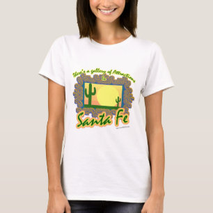 サンタフェギャラリートクールラベルアートスローガン Tシャツ