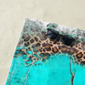 サンタフェサンダーバードターコイズマーブルヒョウ ビーチタオル (インサイチュ)