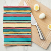 サンタフェストライプキッチンタオル16 x 24インチ キッチンタオル (四つ折り)