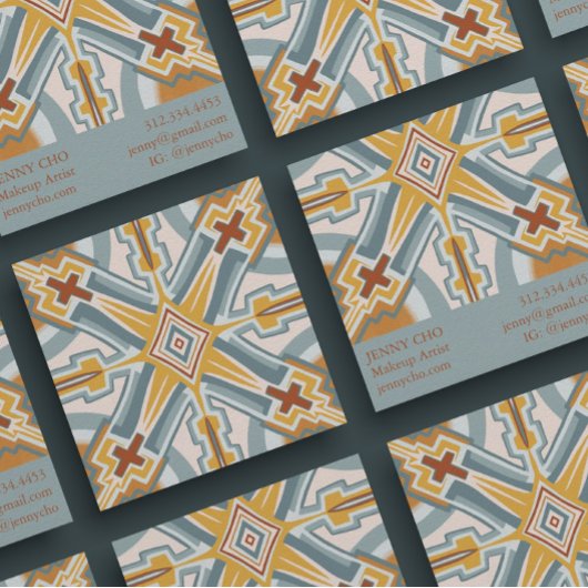 サンタフェタイル幾何学模様 スクエア名刺