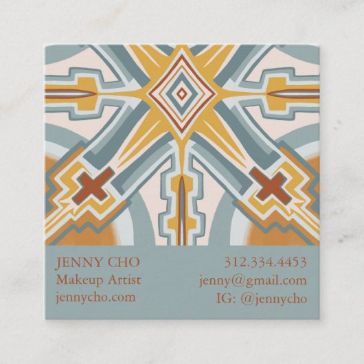 サンタフェタイル幾何学模様 スクエア名刺 (正面)