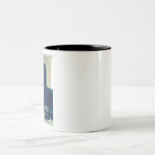 サンタフェニューメキシコのレトロ旅行 ツートーンマグカップ (中央)