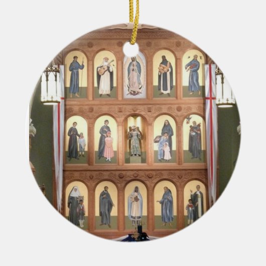 サンタフェニューメキシコクリスマス装飾品 セラミックオーナメント (正面)