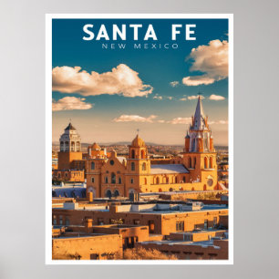 サンタフェニューメキシコレトロ旅行 ポスター